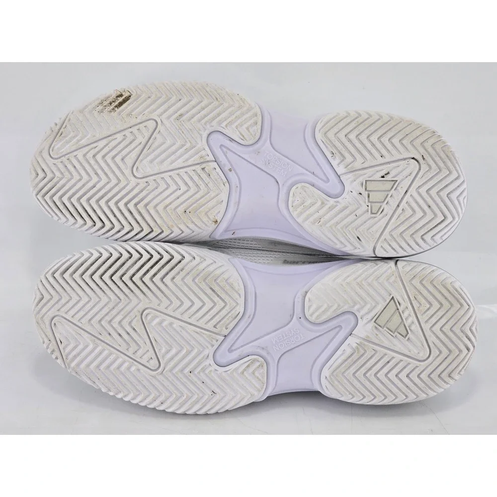 Adidas Barricade Tennis Shoes Mens 10.5 White Silver IF0407 - Good